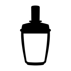 Isolated black silhouette of a cocktail shaker on a white background