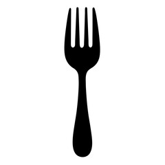 Silhouette of a fork on a white background in digital art