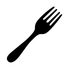 Silhouette of a fork with four tines used for eating food