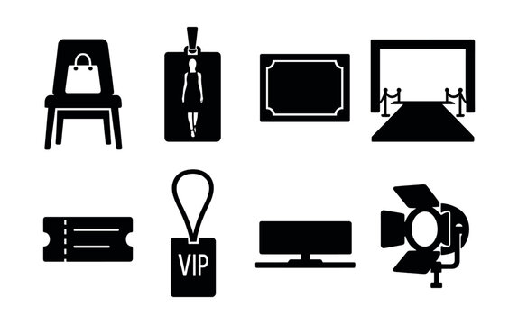 Fashion week icons set – silhouette style for runway, style, and couture design