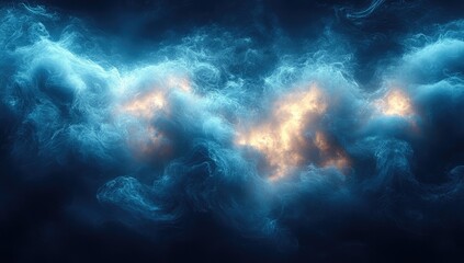 Glowing cloudscape, night sky, cosmic energy, abstract background, fantasy art