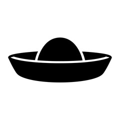 Iconic image of a sailor hat in solid black silhouette format