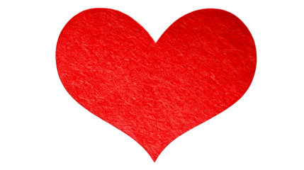 Heart shape in vibrant red color with a textured appearance