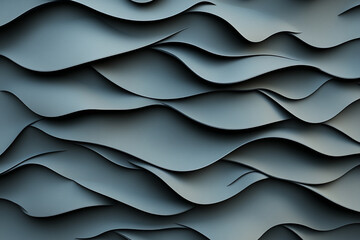 Obraz premium 3D rendered metallic waves with high gloss reflections, moving in elegant, undulating motion 