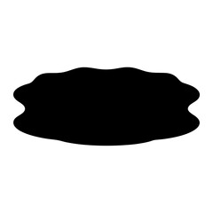 Abstract Black Blob Illustration with Rounded Edges on White Background