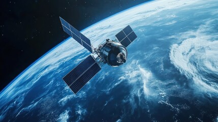 Obraz premium Satellite Orbiting Earth