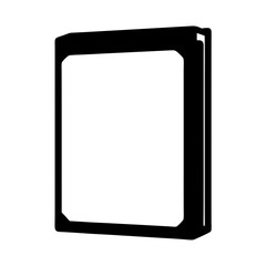 Vector illustration of a closed book in black and white simple format