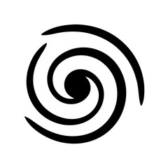 Abstract Black and White Spiral Design with Three Revolutions of Winding Arcs
