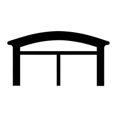 Black Architectural Bridge Icon with Rounded Top for Entrance or Passage