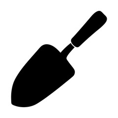 Simple Black Silhouette of a Hand Trowel Used for Gardening Projects