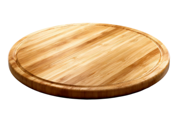 Wooden round cutting board with smooth surface and clean lines