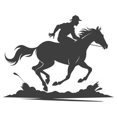 Black running horse silhouette vector illustration