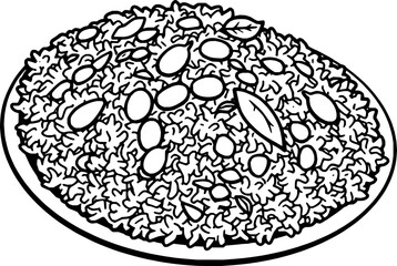 A Delicious Serving Of Rice With Nuts And Herbs