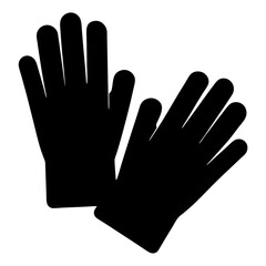 Pair of black gloves, protecting hands from cold, or dirty tasks