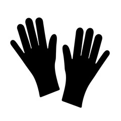 Two black gloves on a white background for hand protection needs