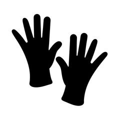 Two Black Gloves with Fingers Spread Apart on a White Background