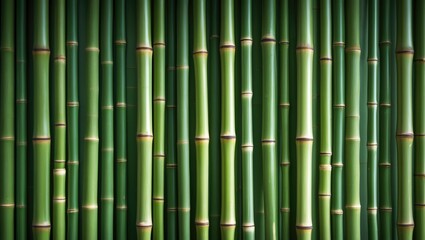 Obraz premium Bamboo wall with natural green texture and pattern