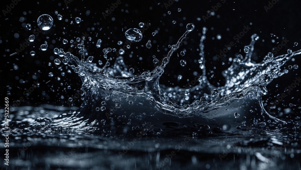 Poster background with isolated water splash for product showcase
