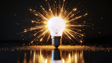 Explosive Light Bulb Illuminated with Background