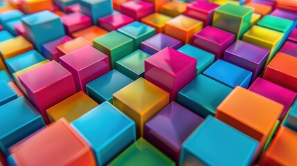 Obraz premium Colorful mosaic blocks in various colors pattern texture background