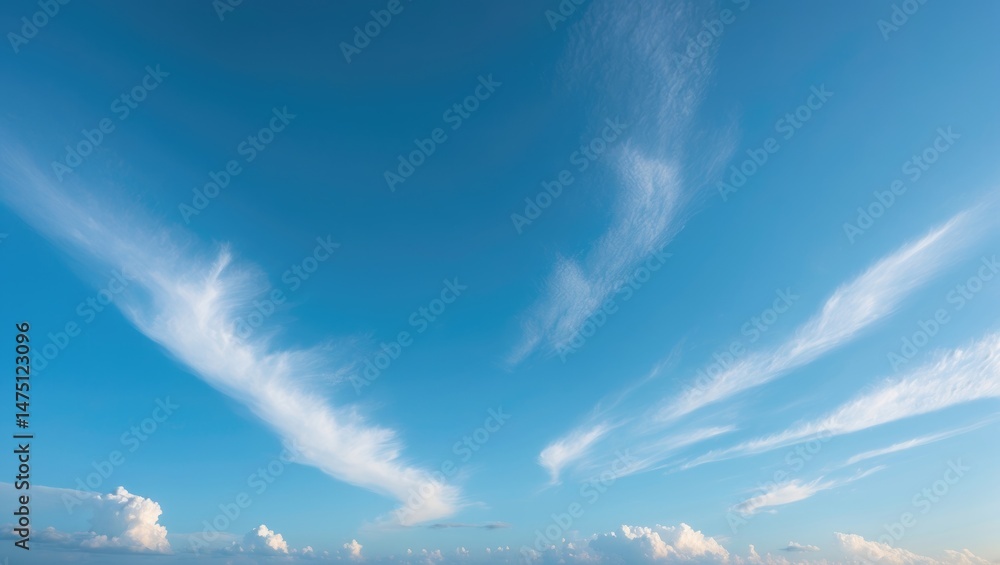 Poster blue sky and white clouds creating an abstract and beautiful background