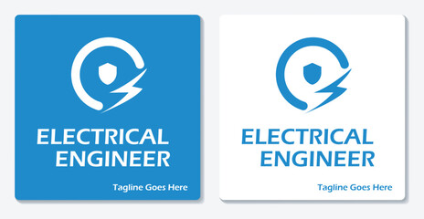 Electrical Shield Logo Icon Vector Flat Design For All Division