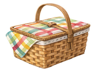 Retro picnic basket png vintage picnic basket png woven basket png outdoor basket png lunch basket png transparent background image