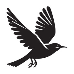Moon-Chaser Nightjar silhouette – Nightjar illustration – Minimalist Nightjar vector – Bird silhouette

