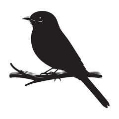 Elusive Nightjar silhouette under twilight skies – Nightjar illustration – Minimalist Nightjar vector – Bird silhouette

