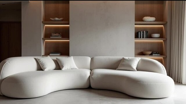 Sculptural Sofa in Soft Microcement Room