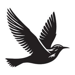 Wings of Dusk Nightjar silhouette – Nightjar illustration – Minimalist Nightjar vector – Bird silhouette

