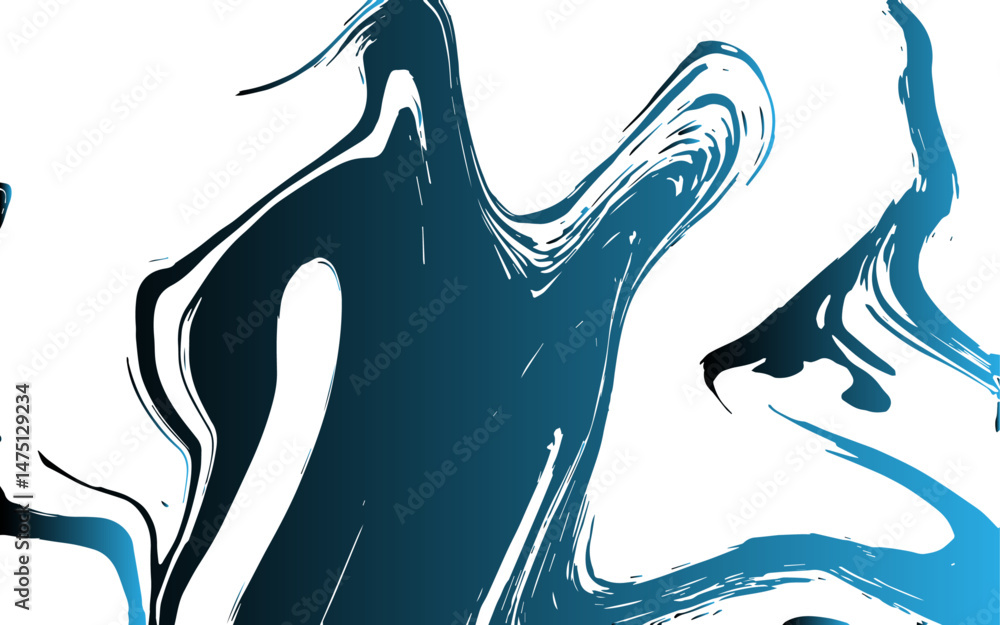 Leinwandbilder abstract fluid art composition with swirling and marbled textures and vibrant green and blue gradien