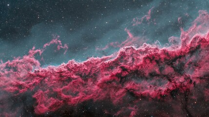 Fototapeta premium Cosmic clouds of vibrant pink and gray nebulae