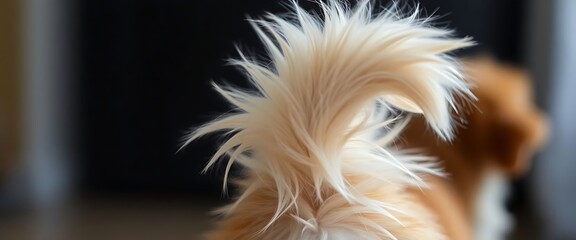 close up of a dog with long hair
