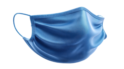 Blue fabric mask for protection against airborne particles