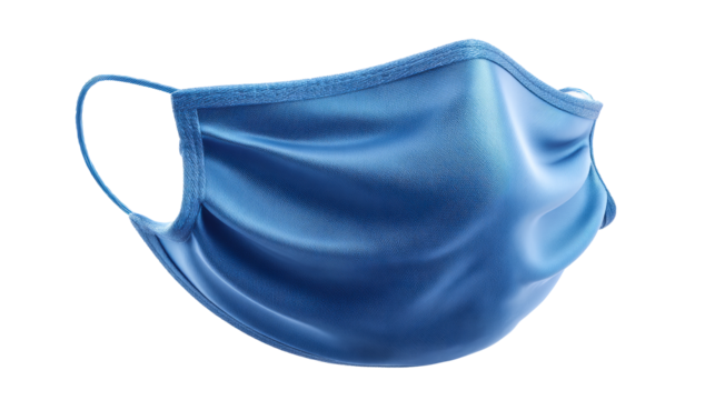 Blue fabric mask for protection against airborne particles