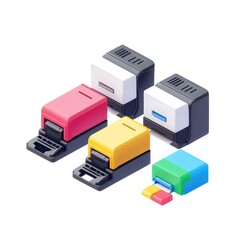 Colorful, isometric illustrations of various devices.