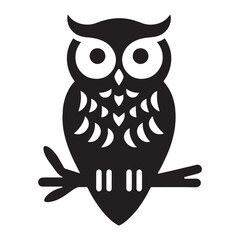 High Alert Owl silhouette with angular detail – Owl illustration – Minimalist Owl vector – Bird silhouette

