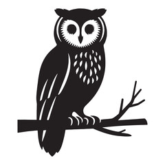 Eyes in the Dark Owl silhouette – Owl illustration – Minimalist Owl vector – Bird silhouette

