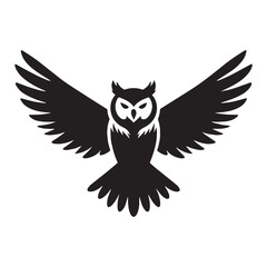 Stealth Mode Owl silhouette – Owl illustration – Minimalist Owl vector – Bird silhouette


