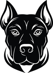 Obraz premium High detail silhouette black vector icon of animal character a dog head with smooth edges