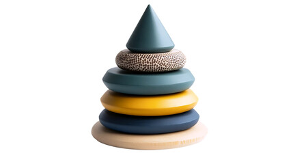 pyramid made of colorful stones