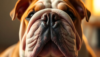 Obraz premium close up of a dog's face with it's tongue out