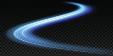 Futuristic technological style. Png abstract background with speed lines. Neon color rays vector abstract background. The light lines of the road a blue light background creating of movement 