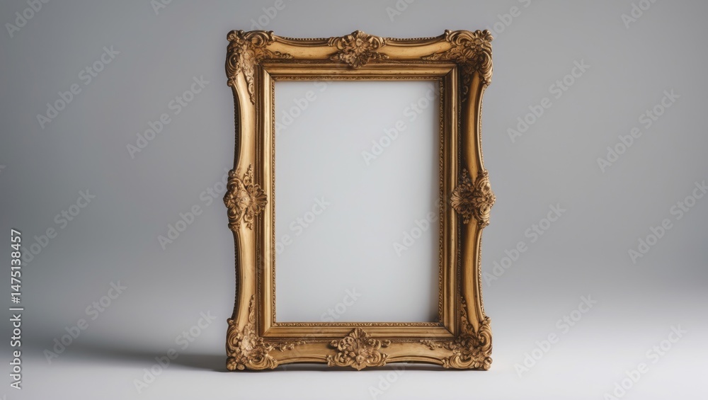 Poster old-style gilded frame set against a plain background
