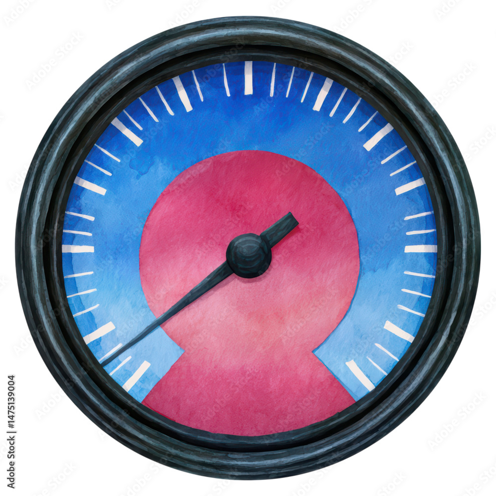 Poster colorful abstract clock with creative design and artistic touch, isolated on transparent background.