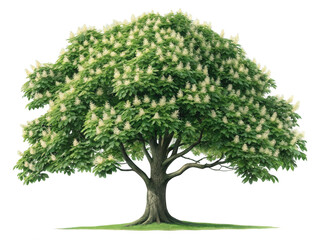 Fototapeta premium Sweet chestnut tree PNG, chestnut tree PNG, Castanea sativa PNG, nut tree PNG, transparent background image