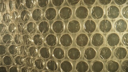 Close Up View of Transparent Bubble Wrap Texture Surface