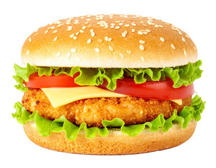 Chickenburger isoliert auf weißen Hintergrund, Freisteller
