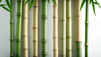 Obraz premium White background featuring bamboo plant